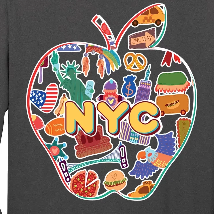 NYC Apple Doodle Tall Long Sleeve T-Shirt