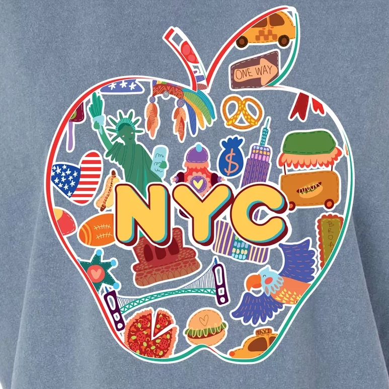 NYC Apple Doodle Garment-Dyed Women's Muscle Tee