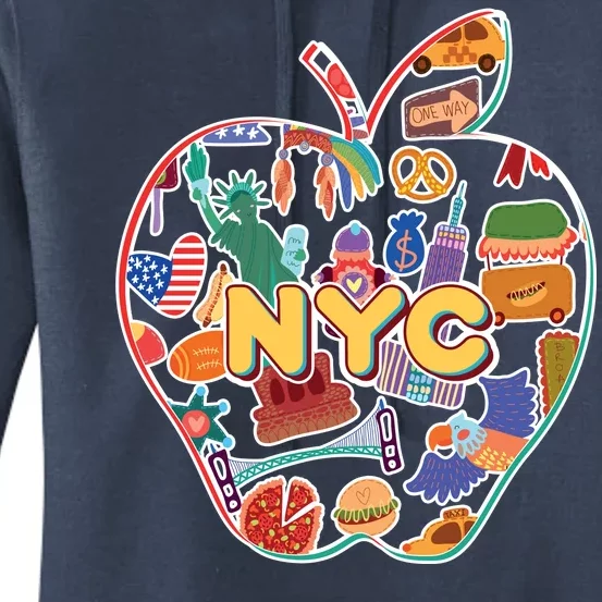 NYC Apple Doodle Women's Pullover Hoodie