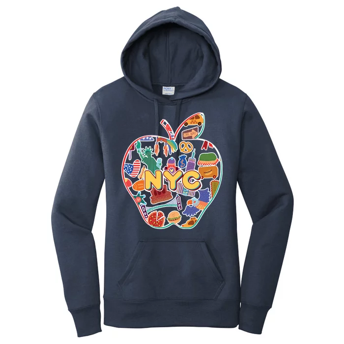 NYC Apple Doodle Women's Pullover Hoodie