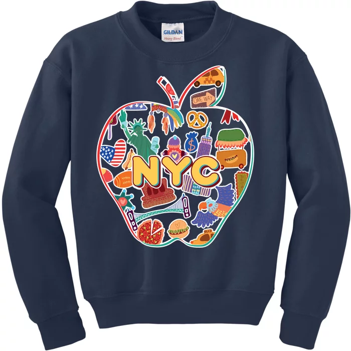 NYC Apple Doodle Kids Sweatshirt