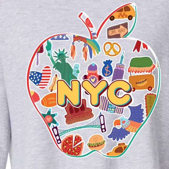 NYC Apple Doodle Cropped Pullover Crew