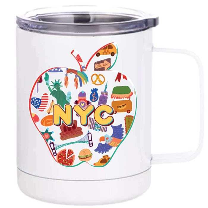 NYC Apple Doodle Front & Back 12oz Stainless Steel Tumbler Cup