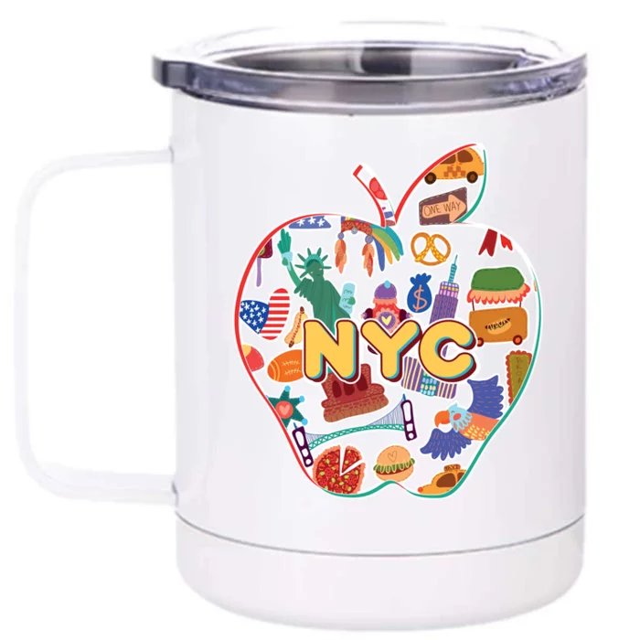 NYC Apple Doodle Front & Back 12oz Stainless Steel Tumbler Cup