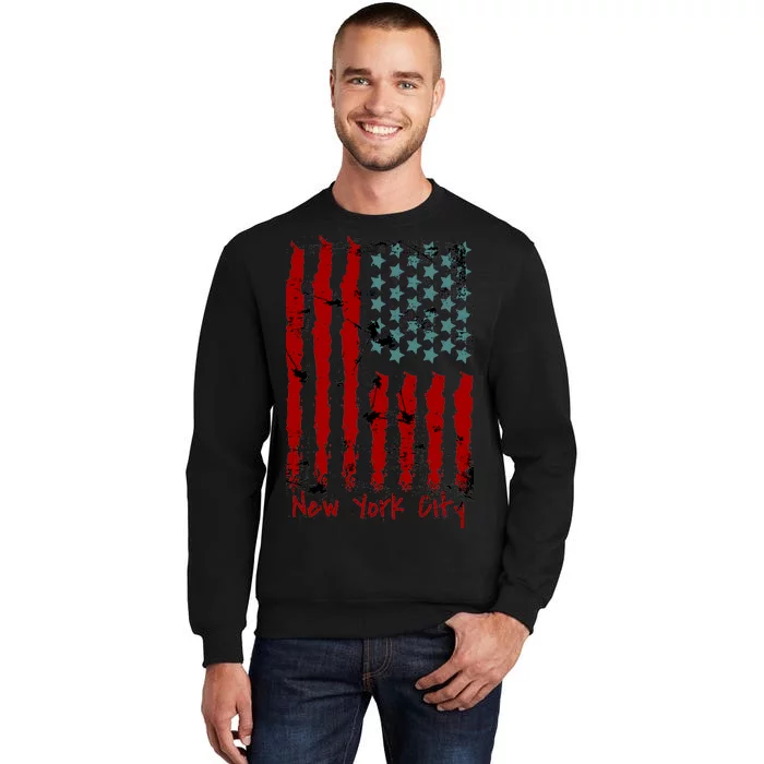 NYC New York City Vintage American Grunge Flag Sweatshirt