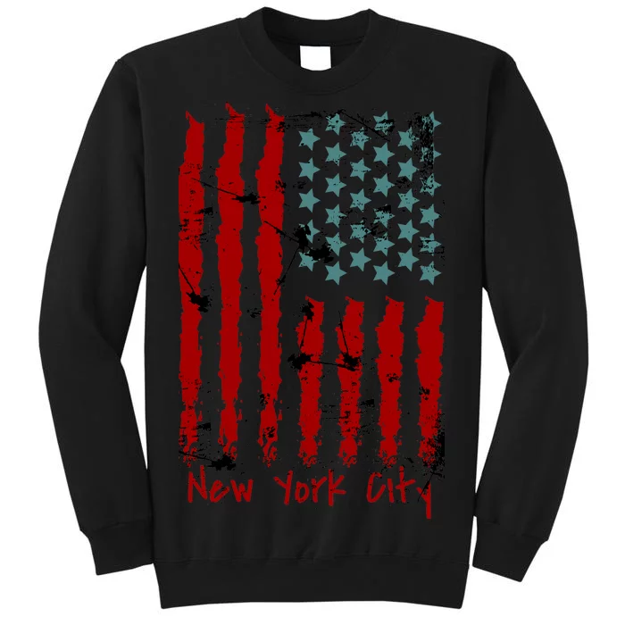 NYC New York City Vintage American Grunge Flag Sweatshirt