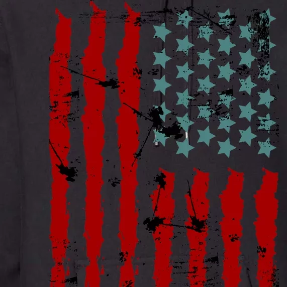 NYC New York City Vintage American Grunge Flag Premium Hoodie