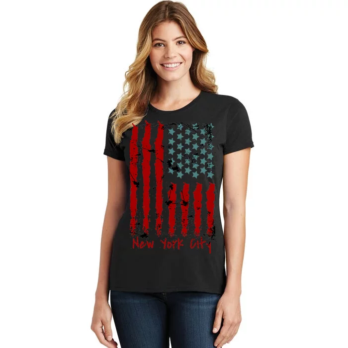 NYC New York City Vintage American Grunge Flag Women's T-Shirt