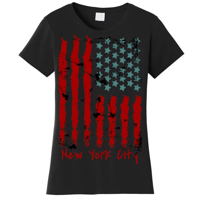 NYC New York City Vintage American Grunge Flag Women's T-Shirt