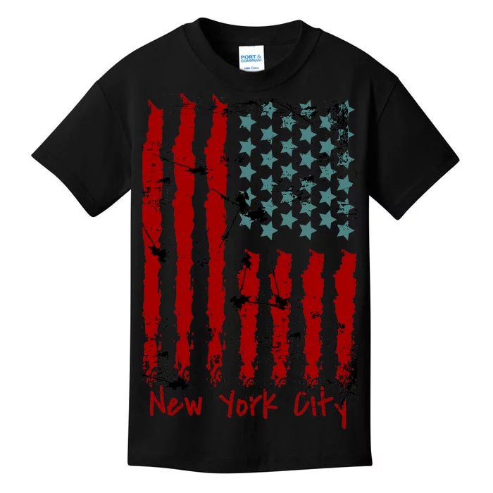 NYC New York City Vintage American Grunge Flag Kids T-Shirt