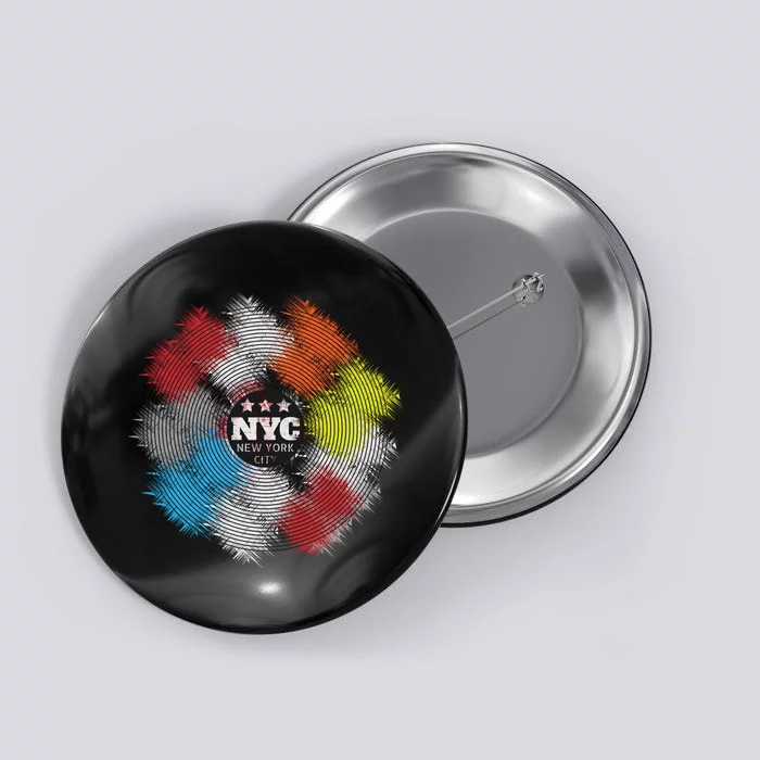 NYC New York City Vinyl Record Button