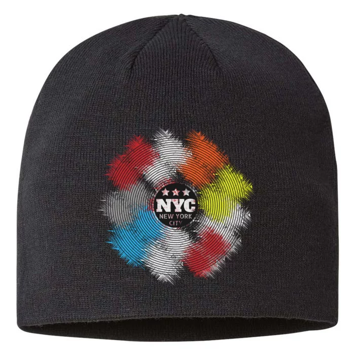 NYC New York City Vinyl Record 8 1/2in Sustainable Knit Beanie