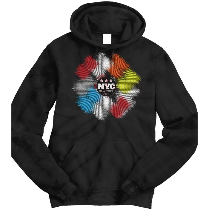 NYC New York City Vinyl Record Tie Dye Hoodie