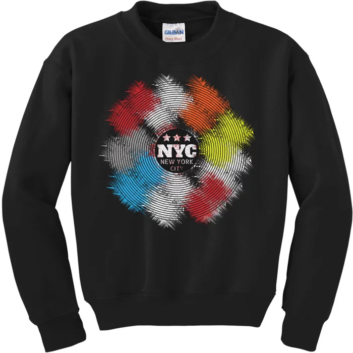 NYC New York City Vinyl Record Kids Sweatshirt