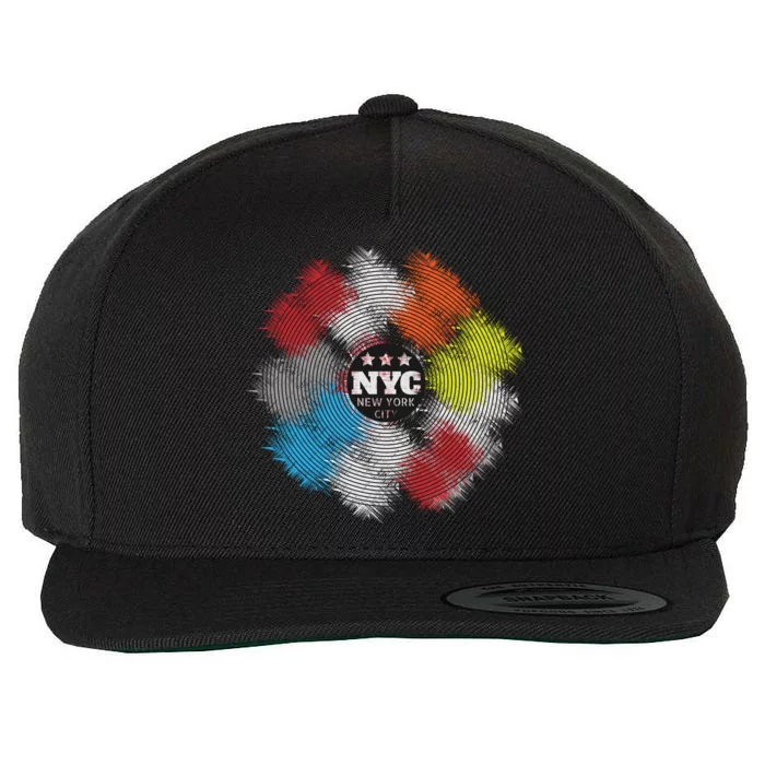 NYC New York City Vinyl Record Wool Snapback Cap