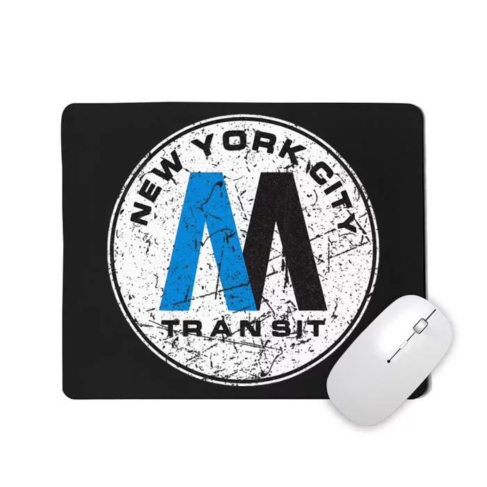 New York City Transit Mta Train Retro New York Mousepad