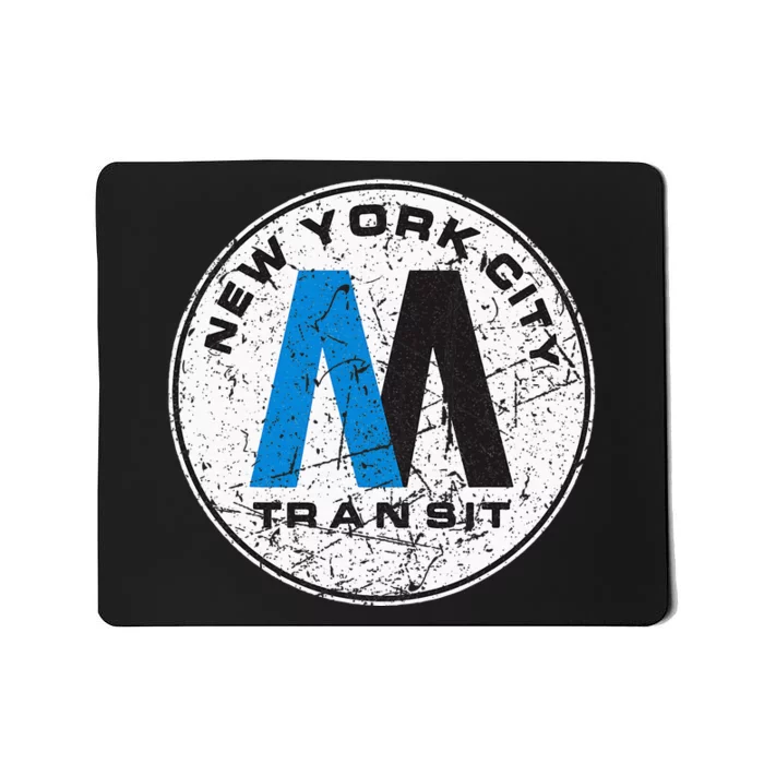 New York City Transit Mta Train Retro New York Mousepad