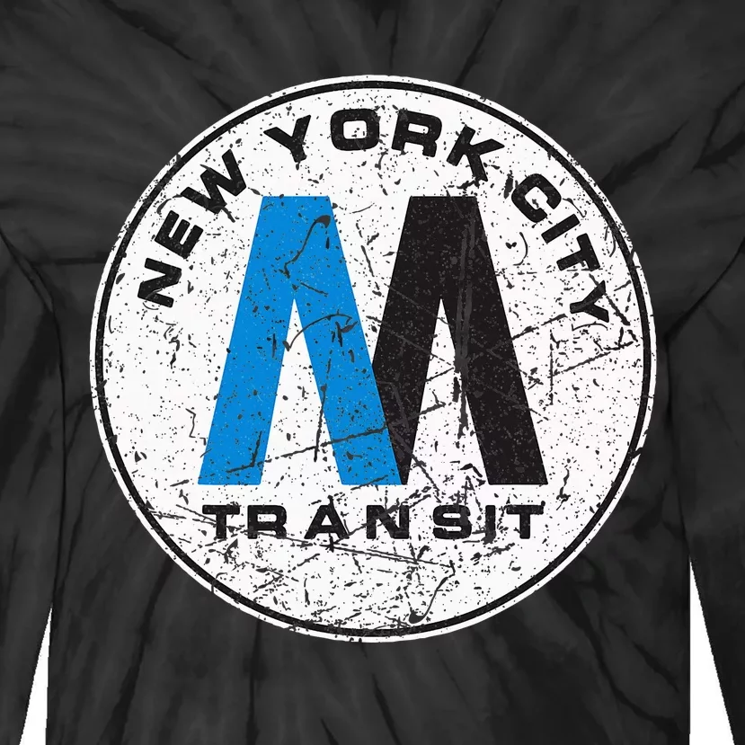 New York City Transit Mta Train Retro New York Tie-Dye Long Sleeve Shirt