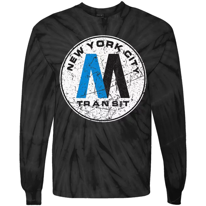 New York City Transit Mta Train Retro New York Tie-Dye Long Sleeve Shirt