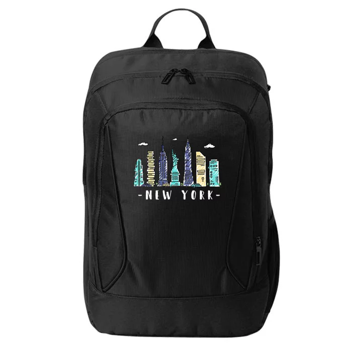 New York City Nyc Skyline Ny Watercolor Souvenir Gift Cool Gift City Backpack