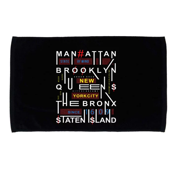 New York City Big Apple Bronx Queens Manhattan Staten Island Microfiber Hand Towel