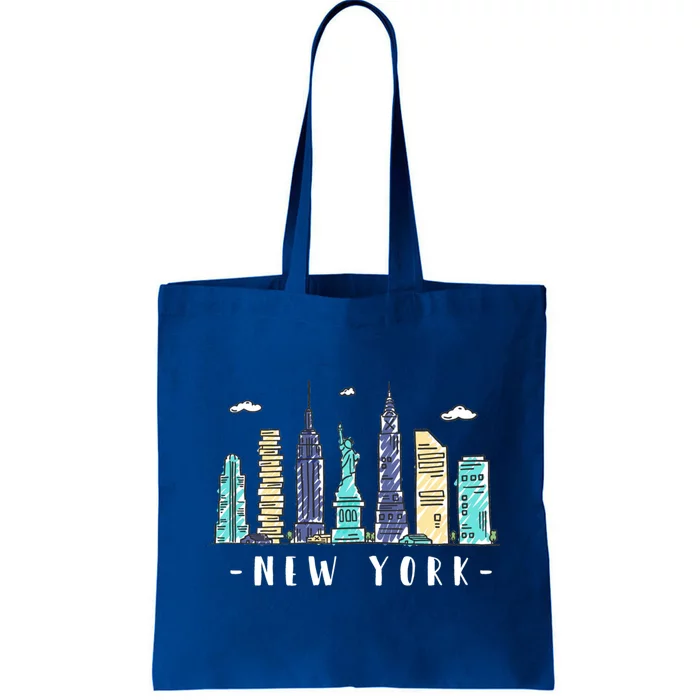 New York City Nyc Skyline Ny Watercolor Souvenir Gift Cute Gift Tote Bag