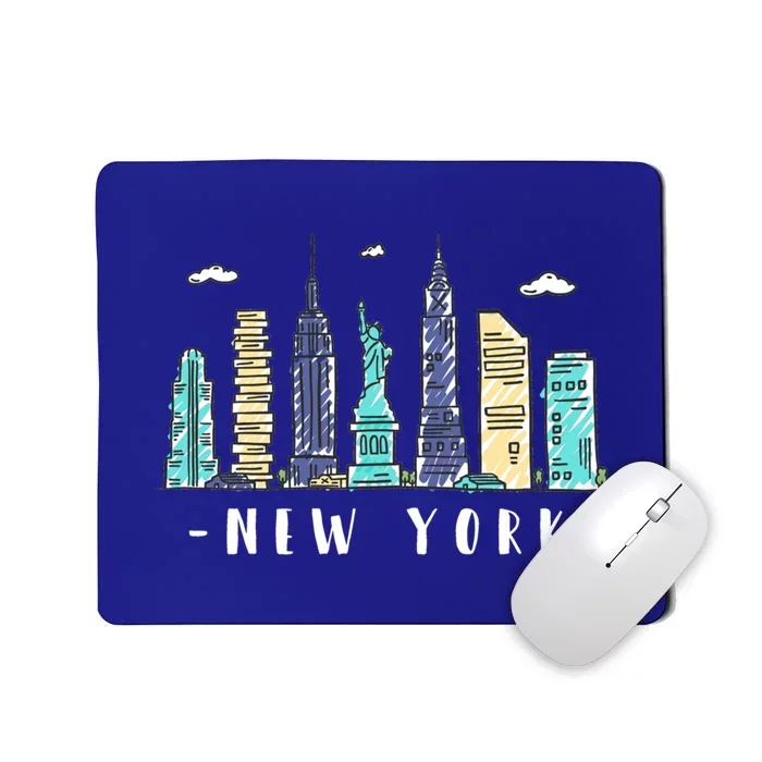 New York City Nyc Skyline Ny Watercolor Souvenir Gift Cute Gift Mousepad