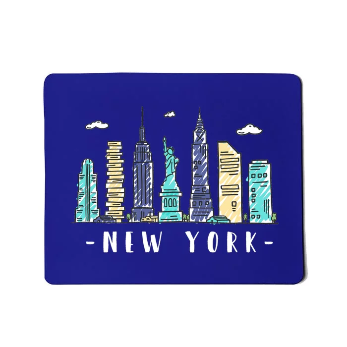 New York City Nyc Skyline Ny Watercolor Souvenir Gift Cute Gift Mousepad