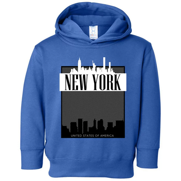 New York City Outfit Fashion Illustration Graphic Skyline Meaningful Gift Toddler Hoodie