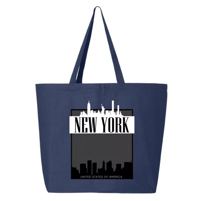 New York City Outfit Fashion Illustration Graphic Skyline Meaningful Gift 25L Jumbo Tote