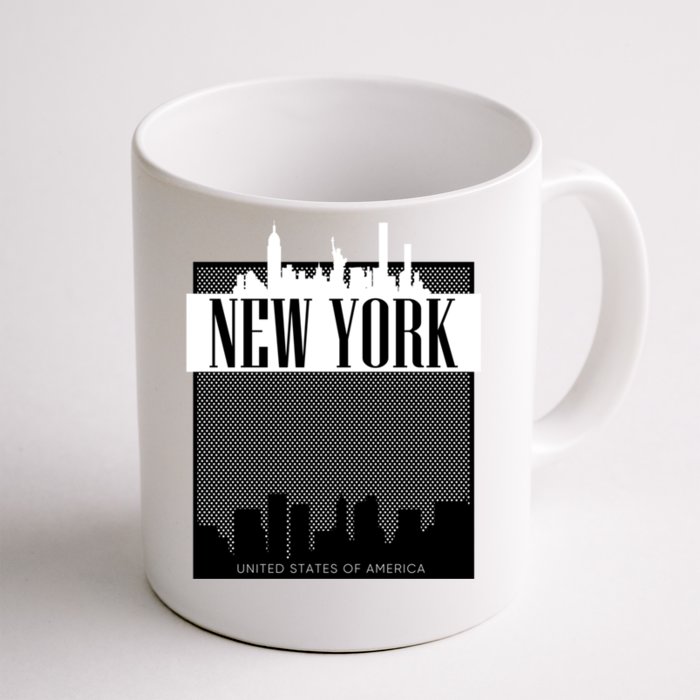 New York City Outfit Fashion Illustration Graphic Skyline Meaningful Gift Front & Back Coffee Mug