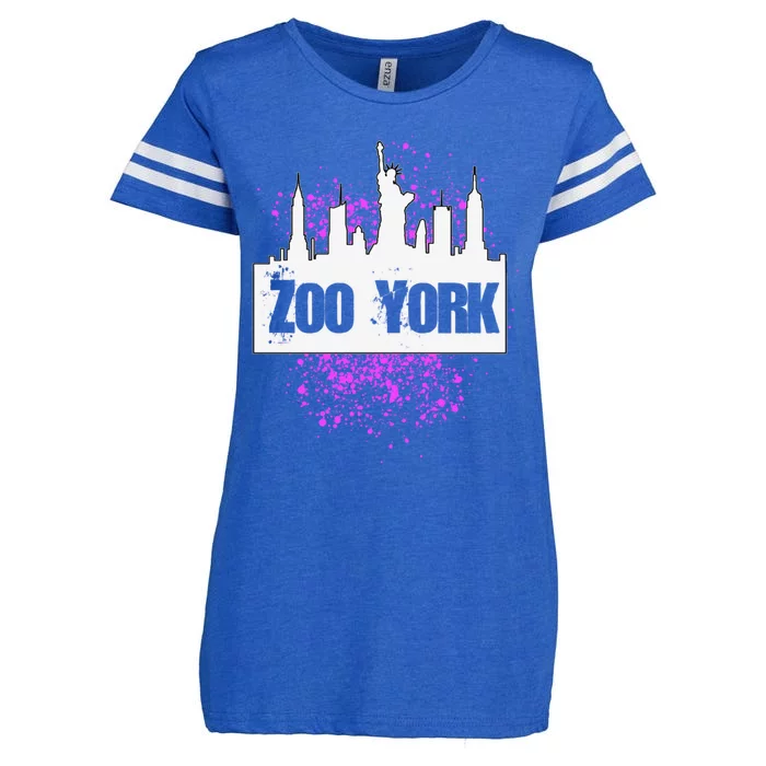 New York City Nyc 5 Boroughs Big Apple Skyline Zoo York Enza Ladies Jersey Football T-Shirt