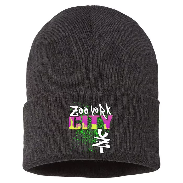 New York City Nyc 5 Boroughs Big Apple Skyline Zoo York Sustainable Knit Beanie