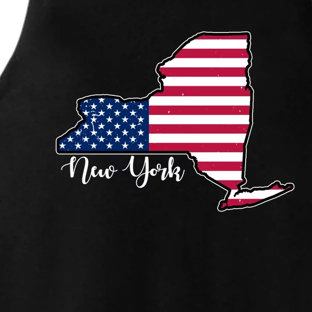 New York City United States Map Ladies Tri-Blend Wicking Tank