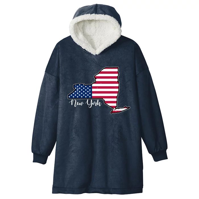 New York City United States Map Hooded Wearable Blanket