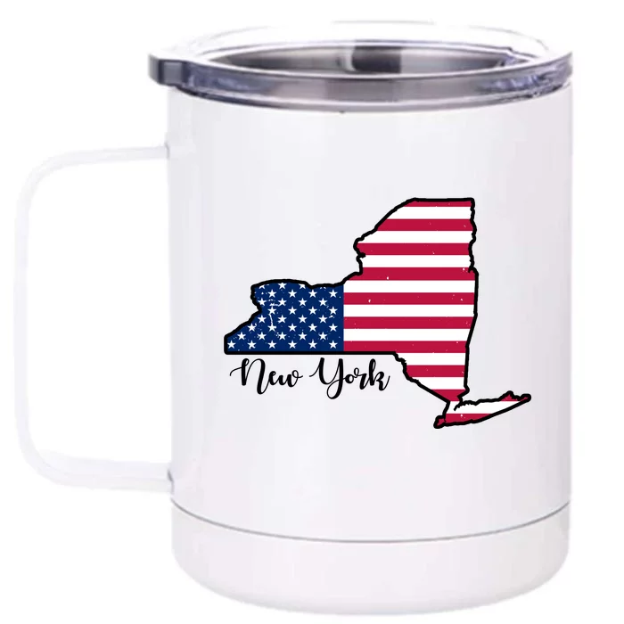 New York City United States Map Front & Back 12oz Stainless Steel Tumbler Cup