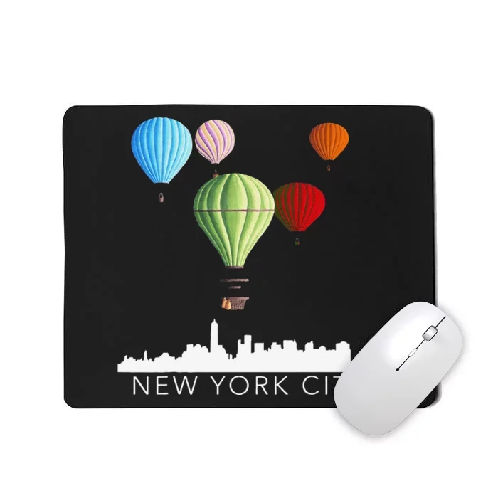 New York City Skyline Nyc Lovers Hot Air Balloons Mousepad