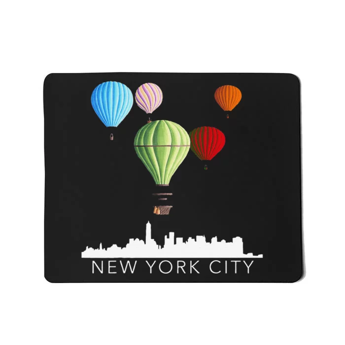 New York City Skyline Nyc Lovers Hot Air Balloons Mousepad