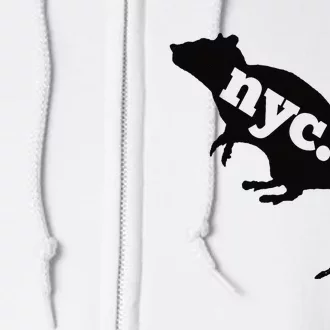 New York City Nyc Rat Logo Full Zip Hoodie