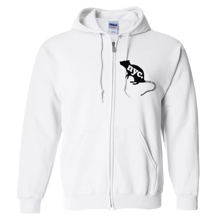 New York City Nyc Rat Logo Full Zip Hoodie