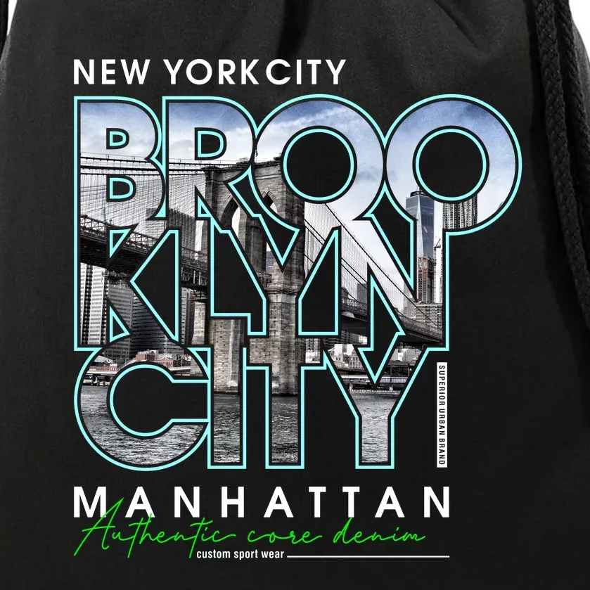 New York City Brooklyn Manhattan Authentic Drawstring Bag