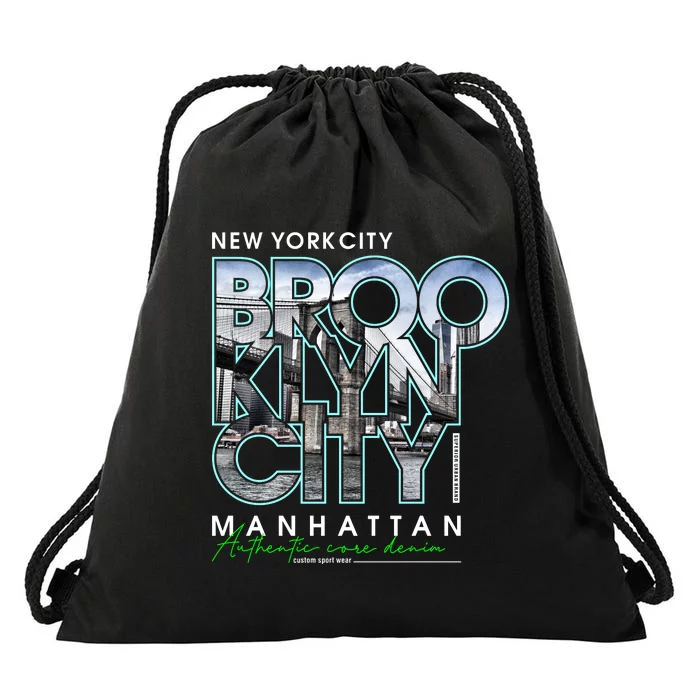 New York City Brooklyn Manhattan Authentic Drawstring Bag