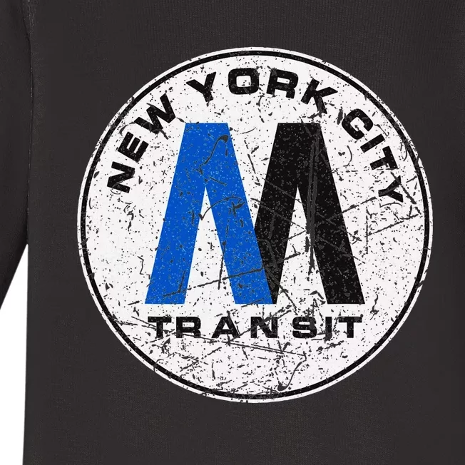 New York City Transit Mta Train Retro New York Baby Long Sleeve Bodysuit