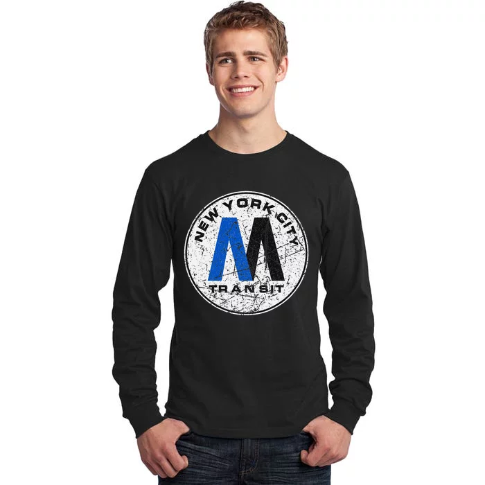 New York City Transit Mta Train Retro New York Tall Long Sleeve T-Shirt