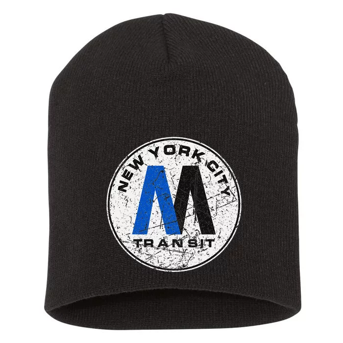 New York City Transit Mta Train Retro New York Short Acrylic Beanie