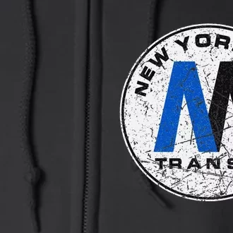 New York City Transit Mta Train Retro New York Full Zip Hoodie