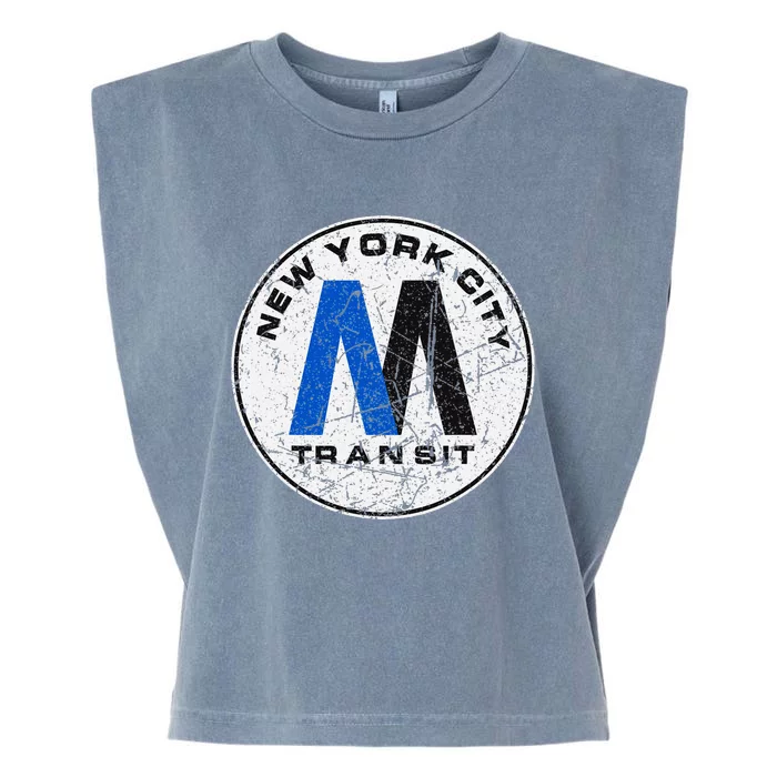 New York City Transit Mta Train Retro New York Garment-Dyed Women's Muscle Tee