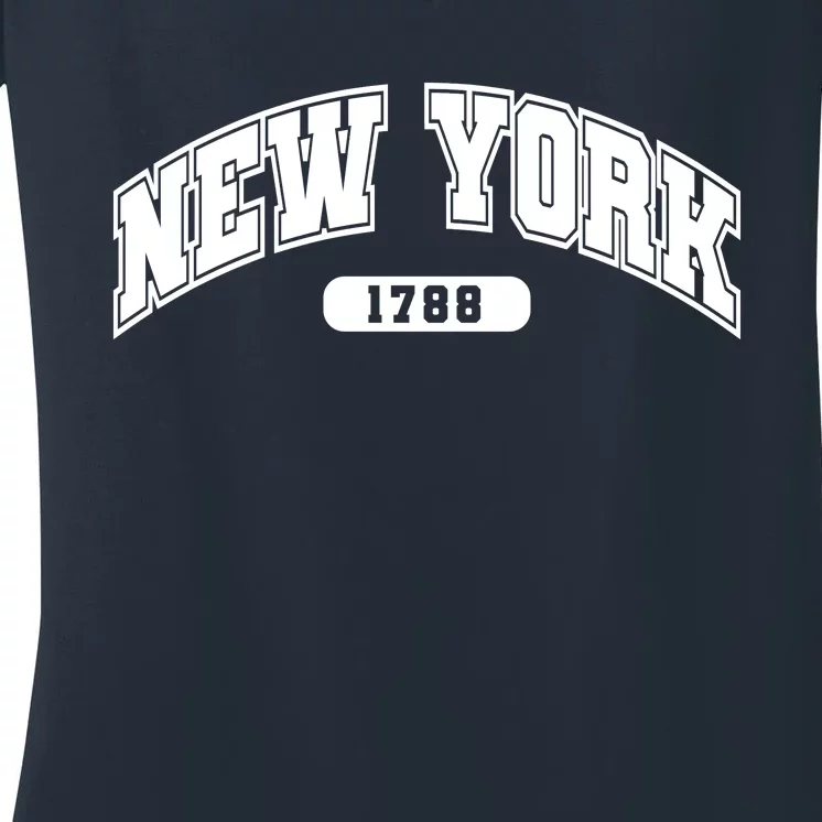 New York Collegiate Style 1788 Women's V-Neck T-Shirt