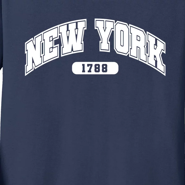 New York Collegiate Style 1788 Kids Long Sleeve Shirt