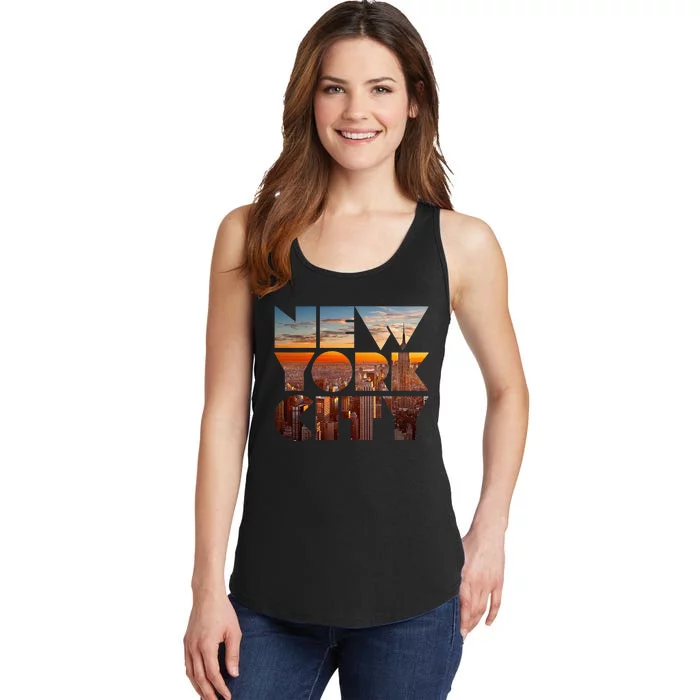 New York City Skyline Nyc Ny City Ladies Essential Tank